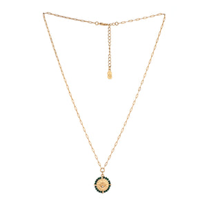 Malachite Encircled Beaded Pendant Necklace
