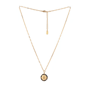 Onyx Encircled Beaded Pendant Necklace