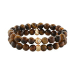 Tiger's Eye Beaded Motif Bracelet Set