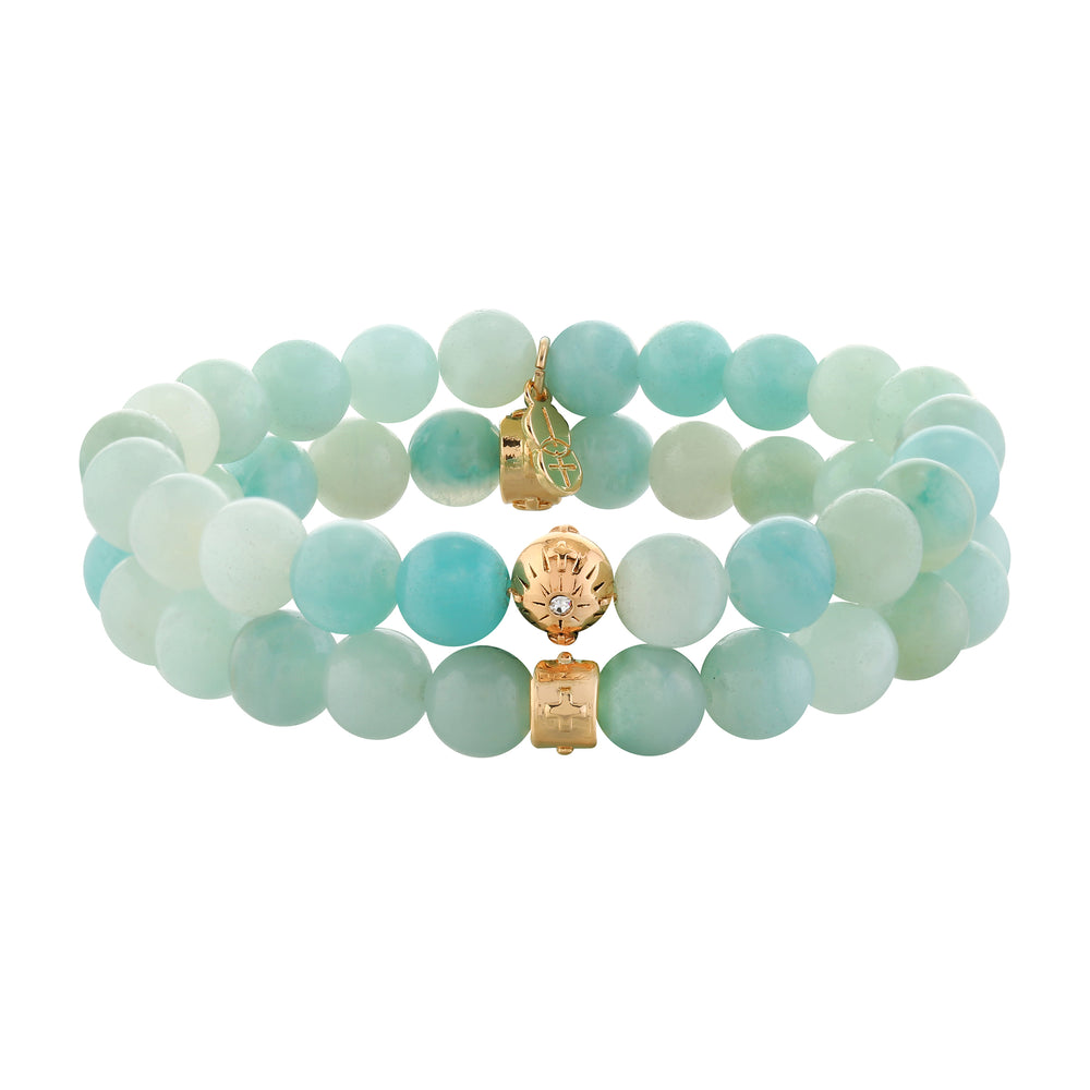 Amazonite Beaded Motif Bracelet Set